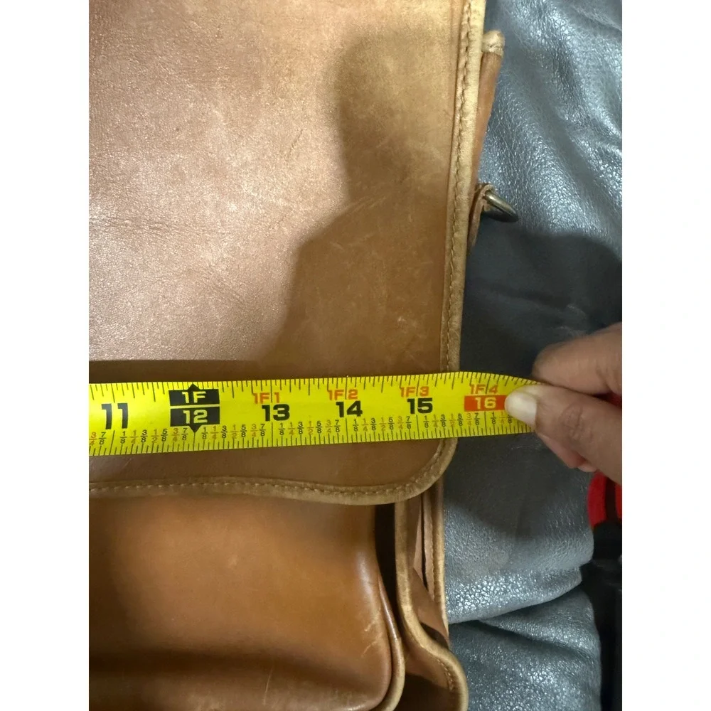 Green Fields America Tan‎ Full Grain Leather Briefcase Satchel Made in USA